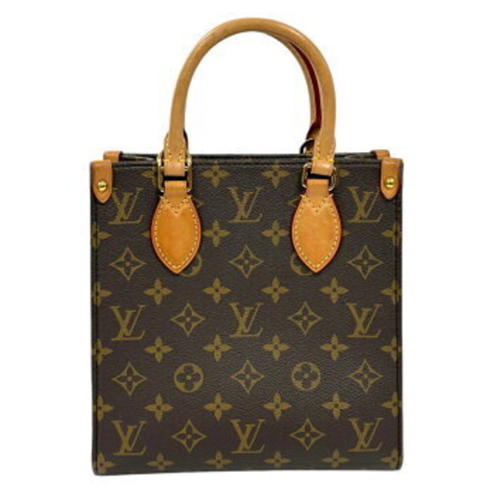 LOUIS VUITTON Monogram Sac Plat Shoulder Bag Brown Handbag Leather - Picture 2 of 10